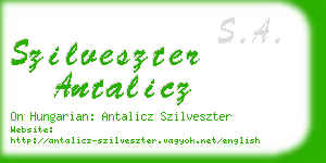 szilveszter antalicz business card